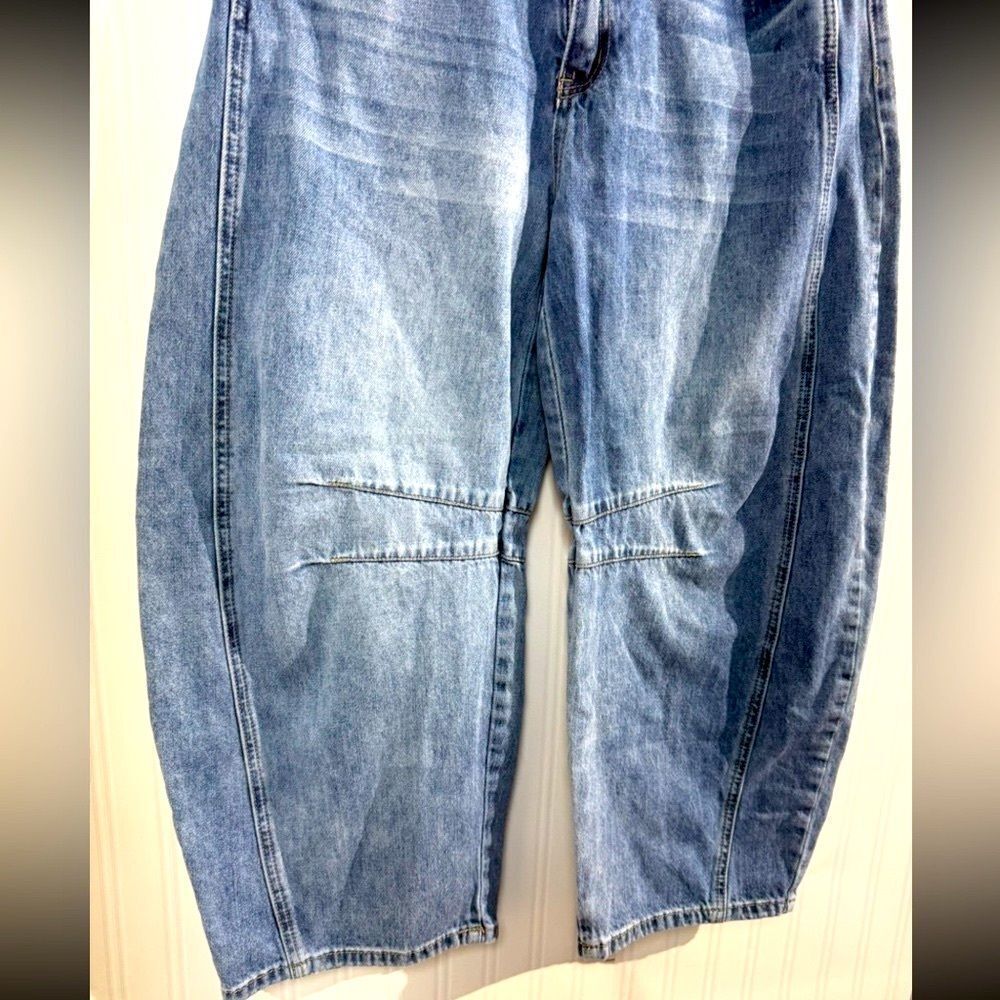 Blue Relaxed Fit Jeans with Faded Wash - Picture 4 of 8